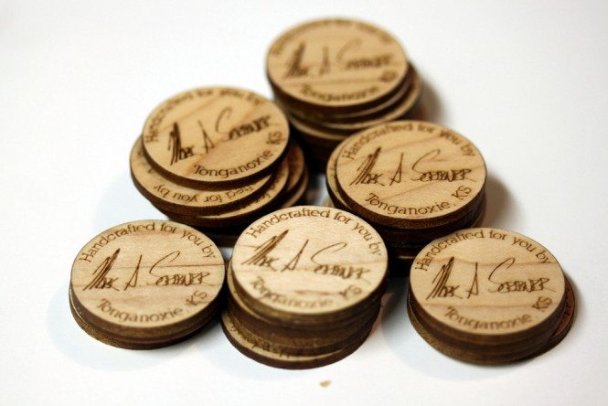 Custom engraved wooden circles