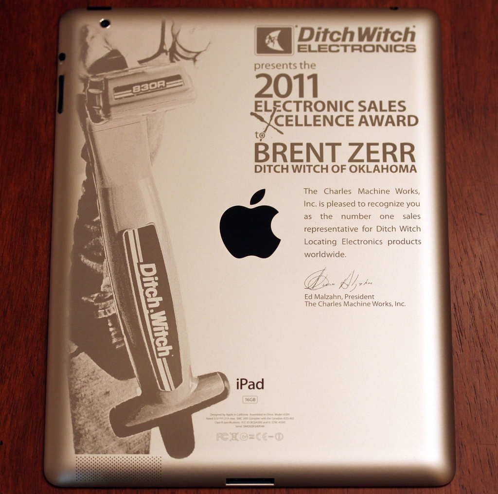 DitchWitch iPad Engraving