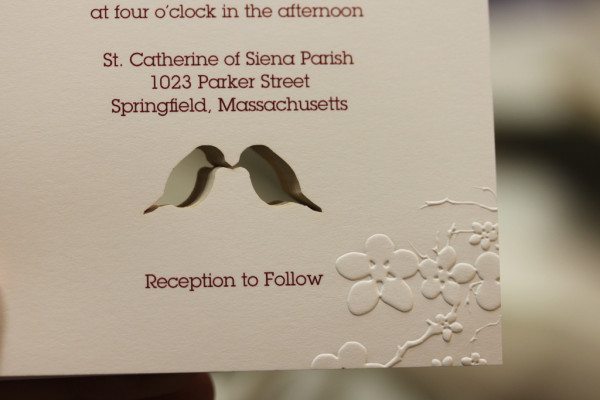 Laser-cut wedding invitations