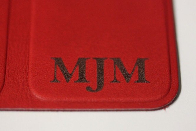 Red Leather Smart Cover - Monogram