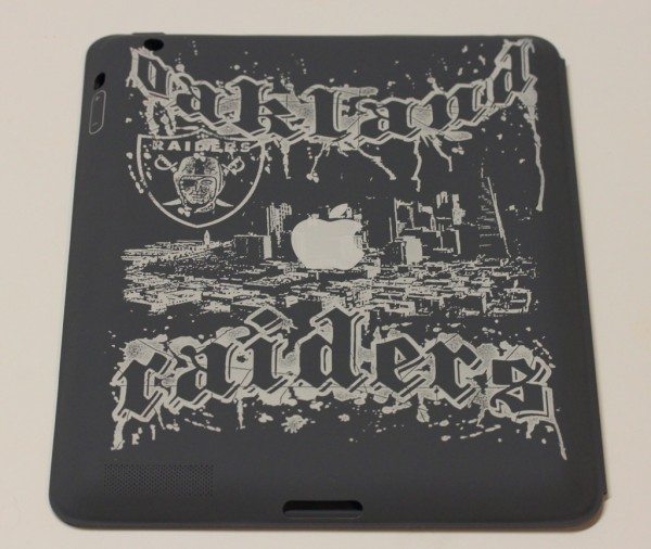 Custom engraving on dark gray iPad Smart Case