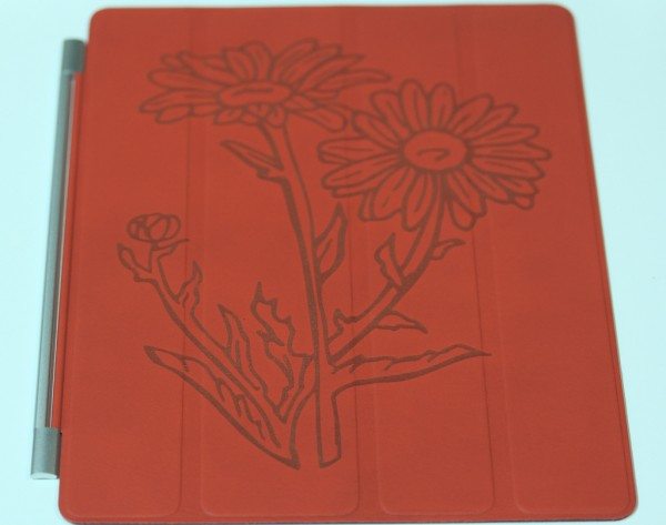 Flowers on Red Leather Smart Cover