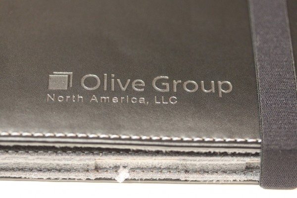 Logo laser etched on to leather EcoVue iPad Case