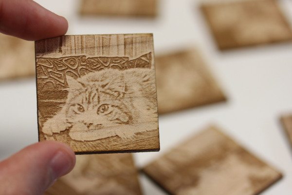 Photo engraved onto maple