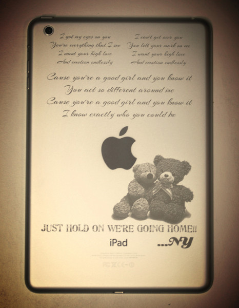 Personalized iPad mini engraving