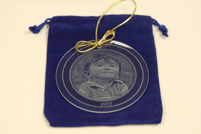Glass Laser Engraved Photo Ornament