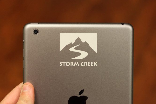 Logo Engraved on Space Gray iPad mini