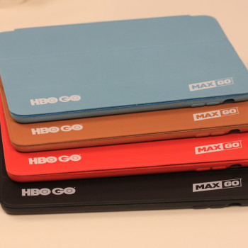 White logo on Leather iPad Smart Cases for HBO Go