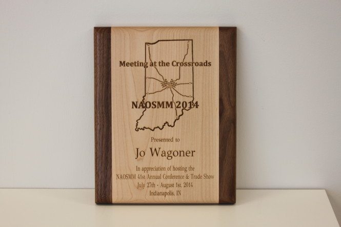 Custom Engraved Maple and Walnut Plaque