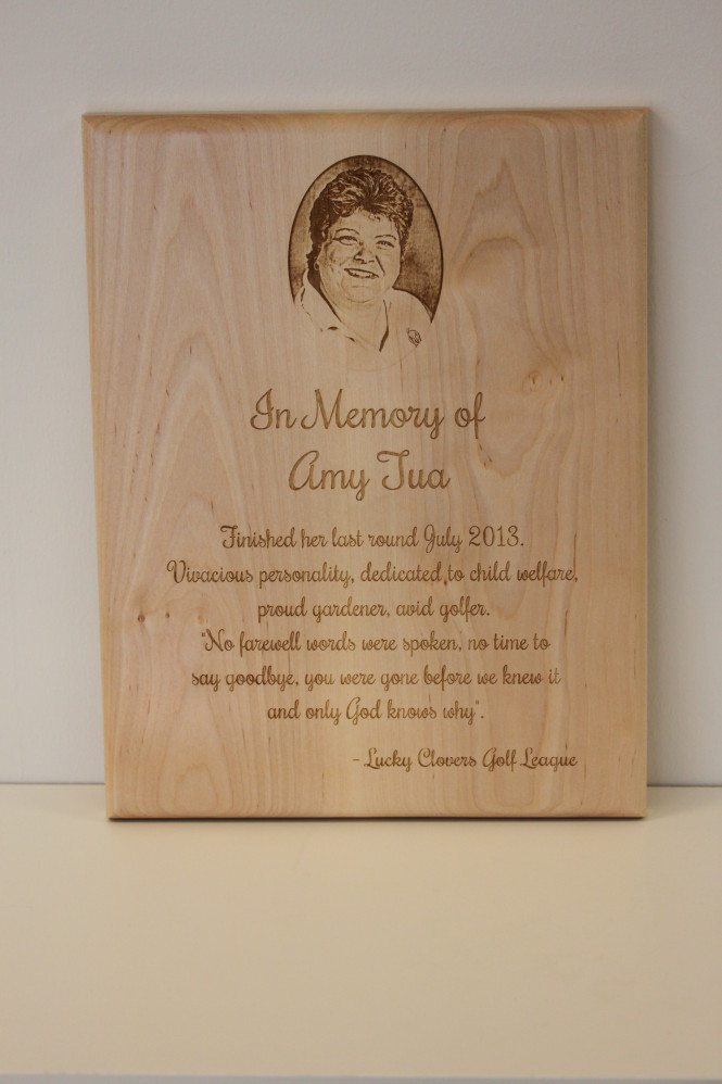 Wooden Memorial Plaque
