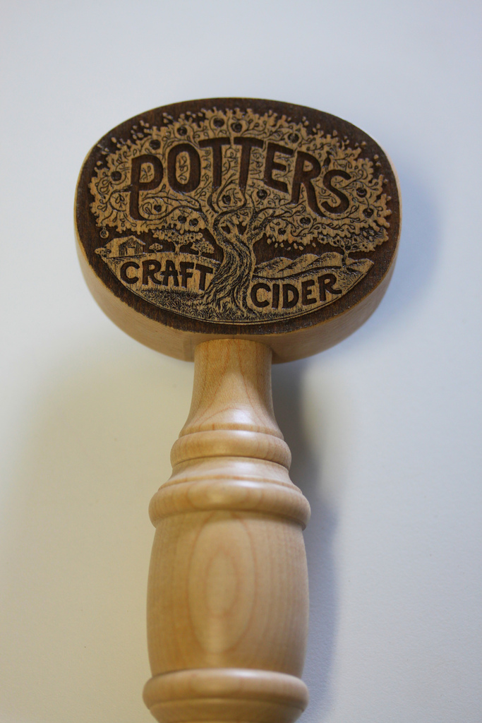 Laser Engraved Tap Handle for Potter's Craft Cider